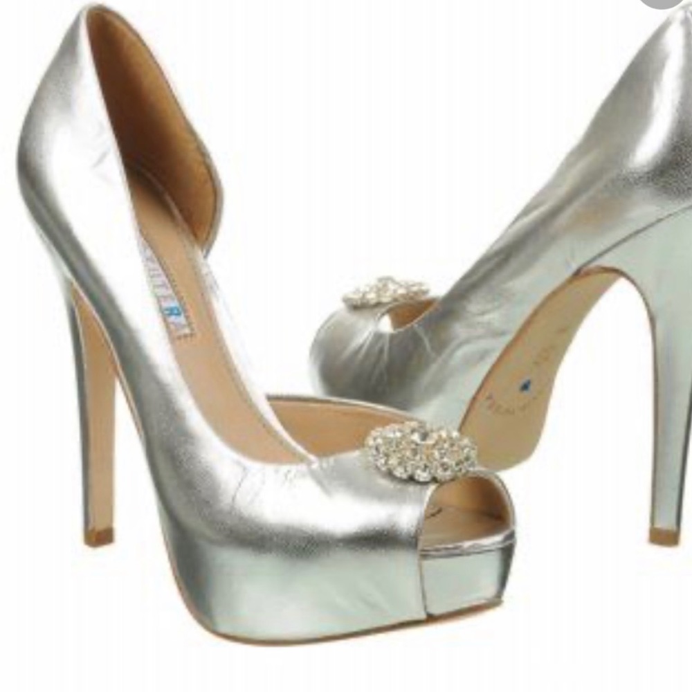 David Tutera Silver Rhinestone Soirée Heels
